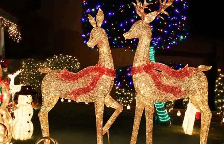 outdoor-christmas-reindeer-light-displays:-common-shapes-and-structural-features